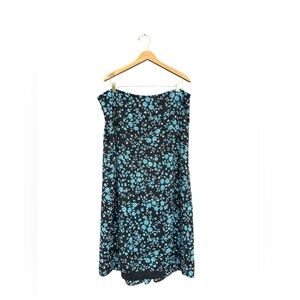Lane Bryant Women’s Blue Black Floral Skirt Sz 18/20 Fairy Whimsygoth Indie